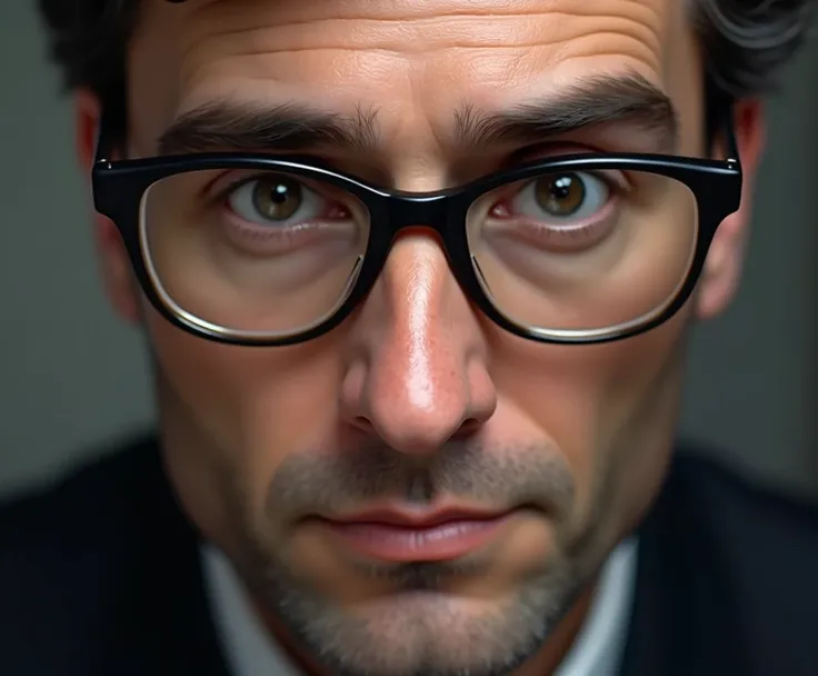 Eyes of a man with glasses 