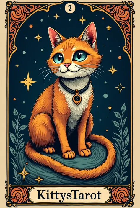  A logo of a company called  "Kittystarot"  and that has a tarot card theme. I wrote the name