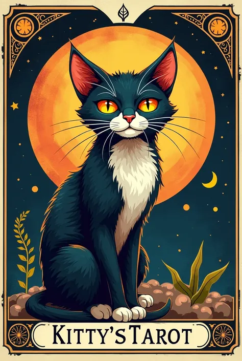  A logo of a company called  "Kittystarot"  and that has a tarot card theme. I wrote the name