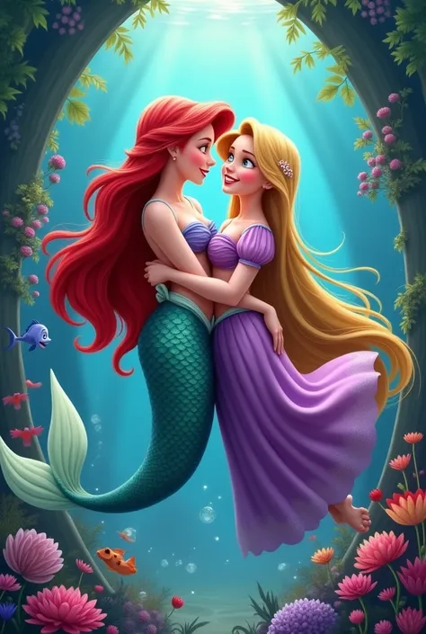 Ariel and Rapunzel friendship together 