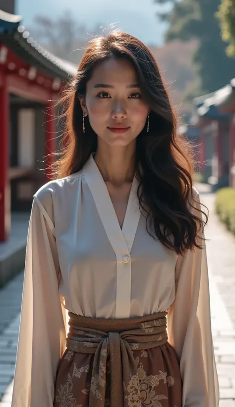 Japanese Beauty　28 years old　Daytime　うwinter
　Standing alone at Kiyomizu-dera Temple in Kyoto　Fcup bust　Shirt dress　 Beautiful Bust Line 　 Beautiful Body Lines　 real people 　 elegant face　 Elegant Face 　 staring at me 