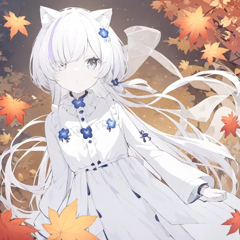 Nekomata
high resolution
expressive
solos
1 person
Beautiful young man
cute
she looks like a girl
neutral appearance
white hair
pure white hair
cat ear
Long-necked jellyfish cut
white outfit
Long clothes
white kimono
Higan flower accessories
Saliformes
gra...