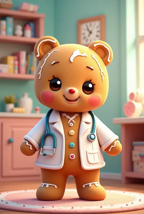 Make a kawaii gingerbread man doctor 