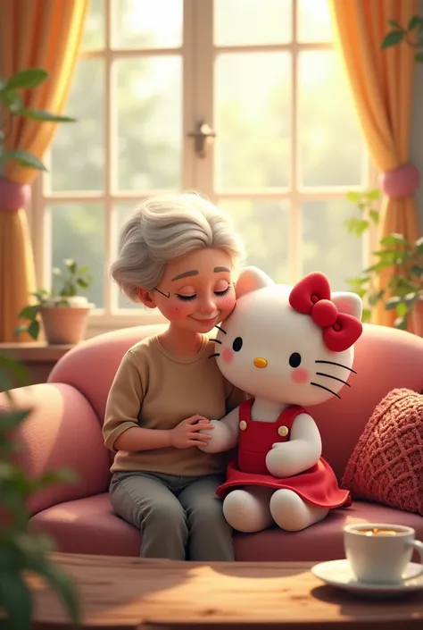 Hello Kitty with her grandmother 
