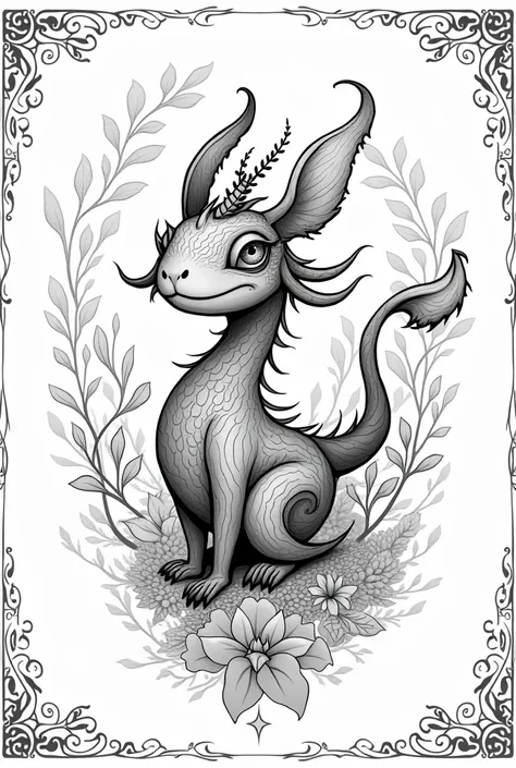 Creative black and white coloring page 