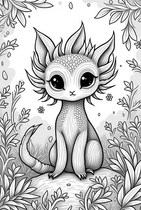 Creative black and white coloring page 