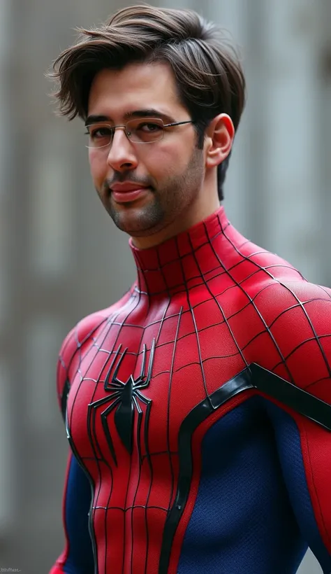 Make ultra realistic image of spiderman without mask, full body shot 