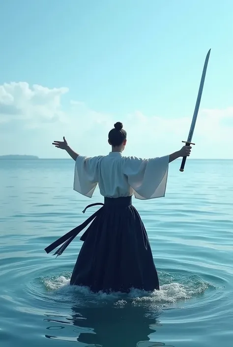 Iaido sword fighting　In the sea