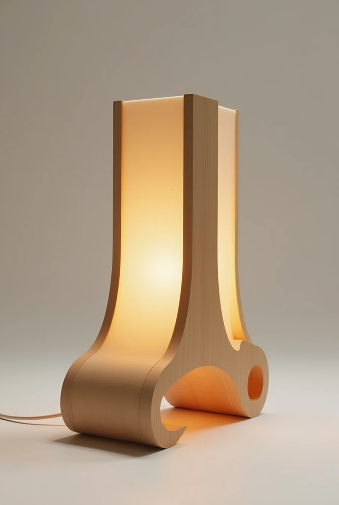 Curved wood modular lamp 