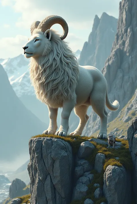 Sheep-bodied lion, on the mountain