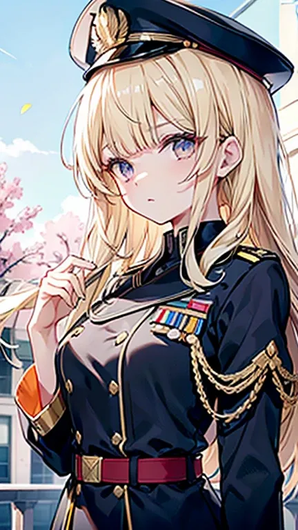 she wears a military uniform and a military cap. Military uniform means clothing worn by members of the armed forces. In a broad sense, it includes the clothing of pre-modern combatants, but usually refers to the uniform established by the armies of the 17...