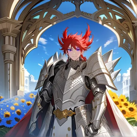 Masterpiece, HD, high resolution, high quality, best quality, super detailed. Solo character alone. Fantasy art.
{{(A 20-years-old male-barbarian-red-haired-boy),(appearance: fair skin. purple-eyes with black-pupils. scarlet-red-short-spiky-shorter-hair. s...