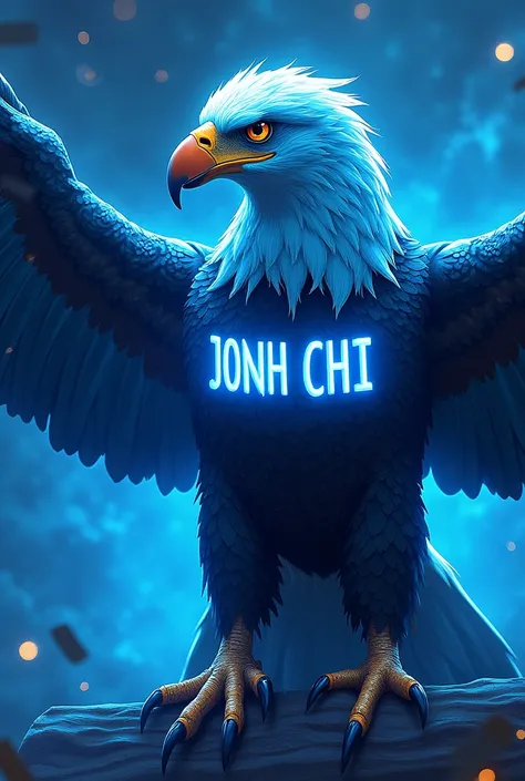  A NEON BLUE EAGLE SAY JONH CHI