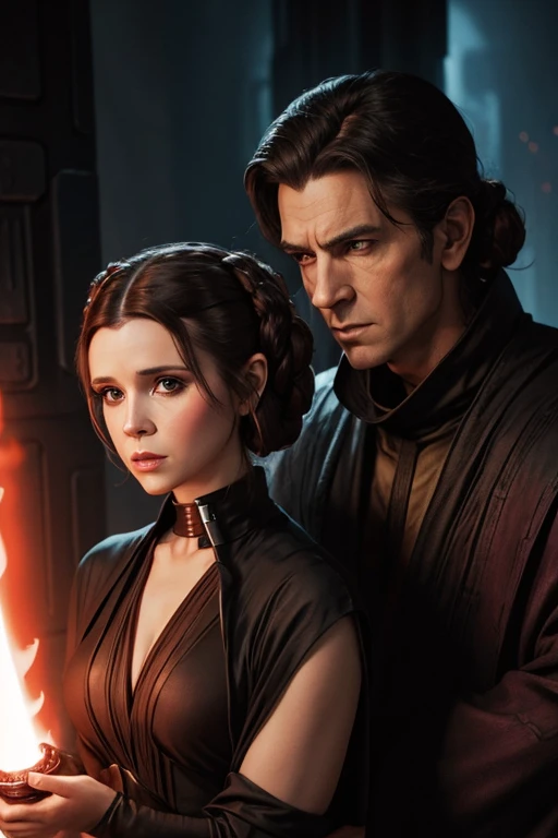 Princess Leia hot evil Sith apprentice with a male sith lord