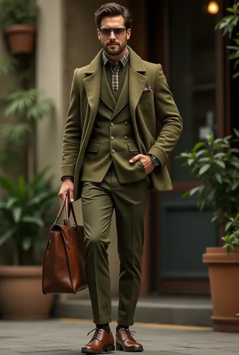 clothing for men in olive color