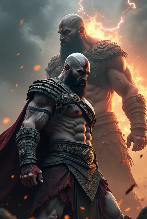 A cover of a realistic God Of War movie in bluray featuring Kratos taking on Ares 