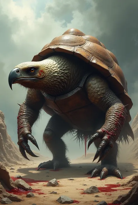 Mix Eagle and tortoise and create big scary bloody animal