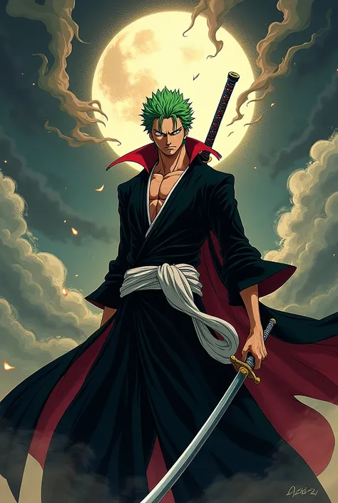 Make the character Zoro from One Piece into the version in the Bleach anime 