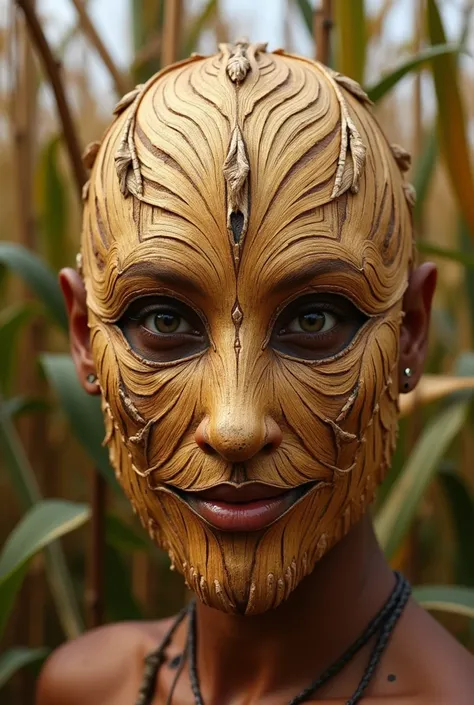 Making a mask from corn husks