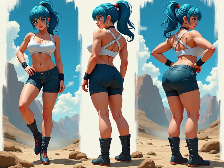 Bulma,  full body, pechos grandes, Warriors body, several views