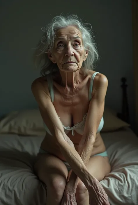 Elderly woman wearing panties