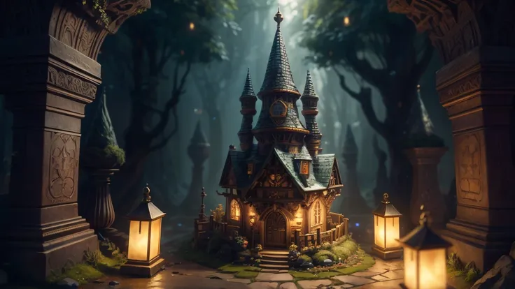 (best quality, 4k, 8k, highres, masterpiece:1.2), ultra-detailed, realistic:1.37, a hidden city of gnomes, underground environment, mystical ambiance, ancient architecture, vibrant colors, magical lighting, intricate details, whimsical atmosphere, bustling...