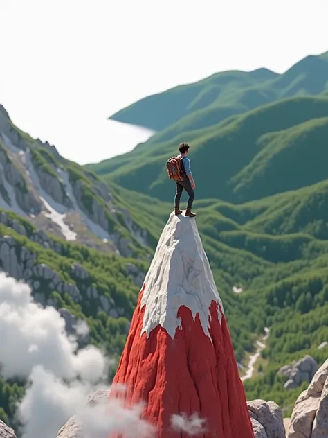  standing on top of mountain