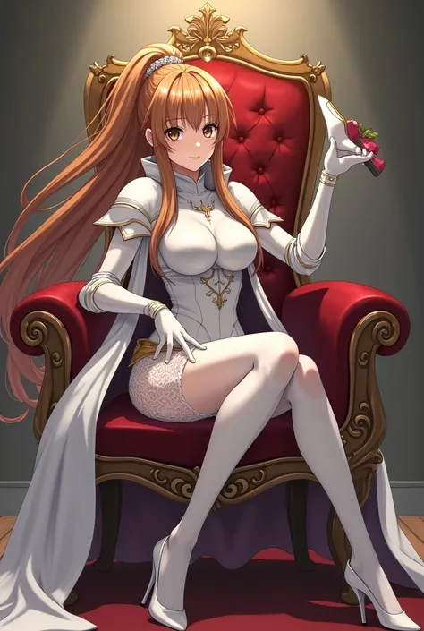 Asuna, Asuna_(Star), fantasy, most detailed image, shes a babe, sexiest and sweetest girl, 8K resolution, high resolution, No. 19, original, ( Detailed Light Brown Eyes :1.3), Smile, (white knight wizard cloak:1.5), super-giant breasts, the biggest breasts...