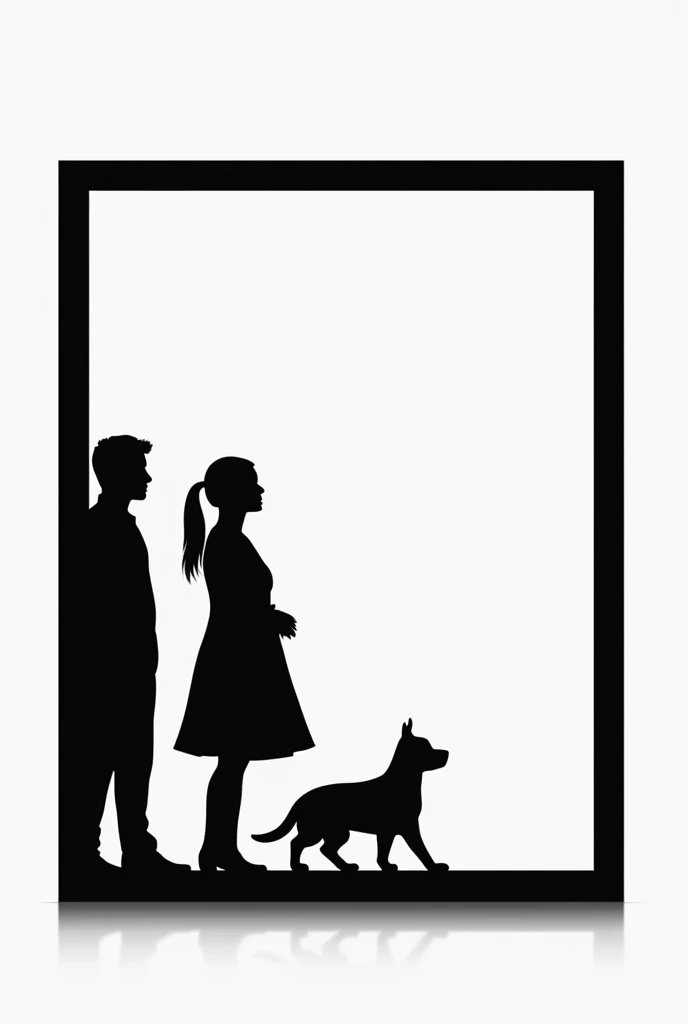  black silhouette frame representing business administration, sociology , veterinary medicine and nursing with transparent background 