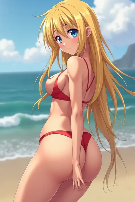 Ass of a naked blonde anime girl 
