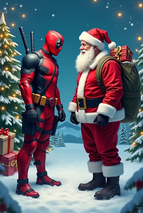 Deadpool and  Santa .