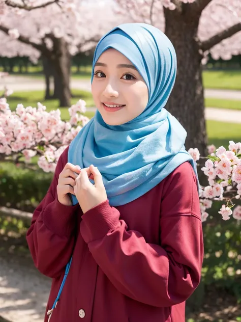 hijab, cherry blossom