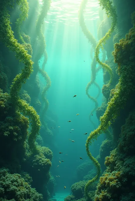 Algae in the ocean 3D