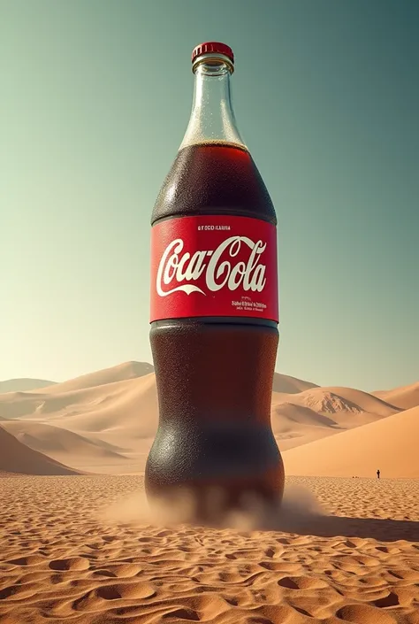 Post for social networks where the elements are a large soda bottle from the Peruvian brand BIG COLA and the Nazca lines in Peru
