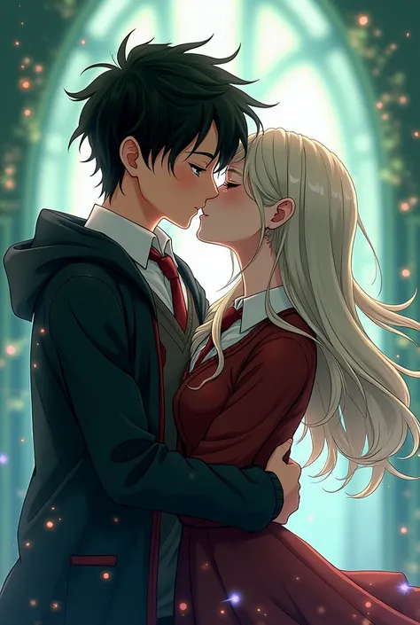 Harry Potter（ anime style）Kissing with Draco Malfoy