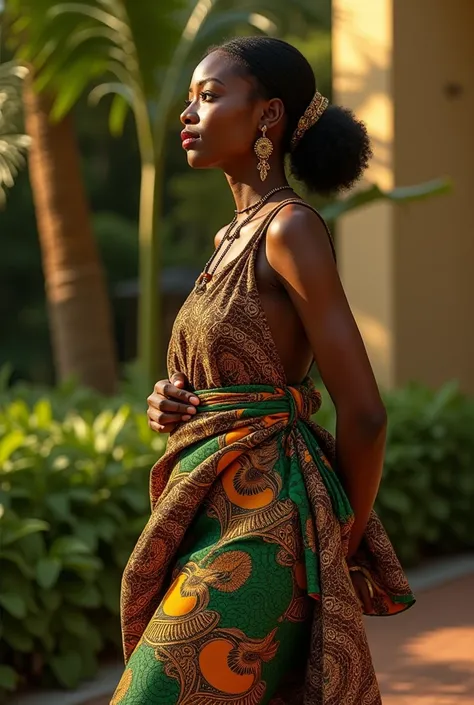 chocolate brown and emerald green asoebi styling 