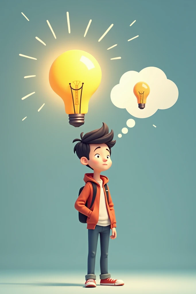 An image of a student coming up with lots of great ideas about clips, a light bulb appearing above their head and a clip in a speech bubble