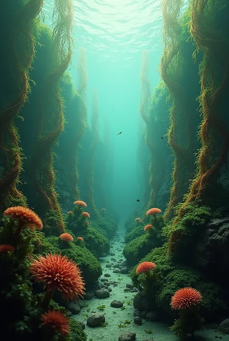 Algae under the murky ocean 3D