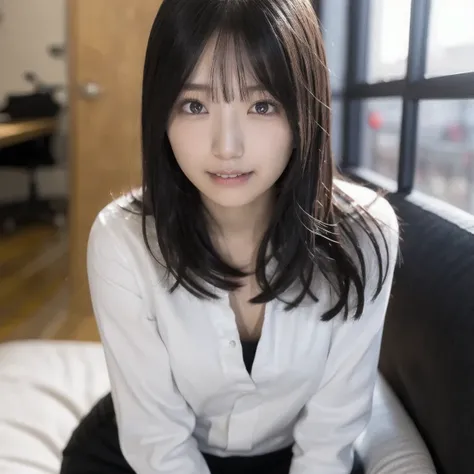  ( office casual), In the middle of winter , facing the side,(  best quality :1.2), (masterpiece:1.2), whole body,  very detailed,  high definition , 8k, (( 1 girl)), cute Japanese Woman, cute 24 year old beauty,  slim body , ( slightly saggy medium chest ...