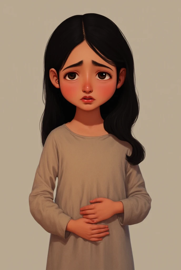  indian girl with stomach ache