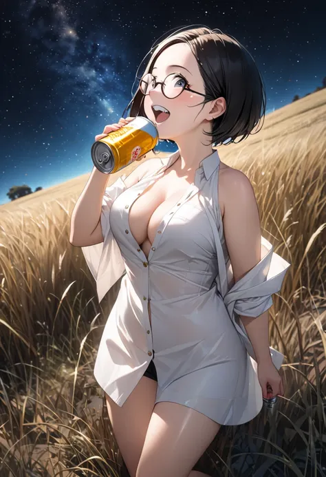 RAWphoto,photorealistic,8k16k,best quality,perfect anatomy,perfect detailed,ultra highres, extremely detailed eyes and face,gleaming skin,shiny skin,1girl,Japanese,black short hair,pixie cut, (wearing glasses:1.3),(parted bangs,forehead:1.2),round face,med...