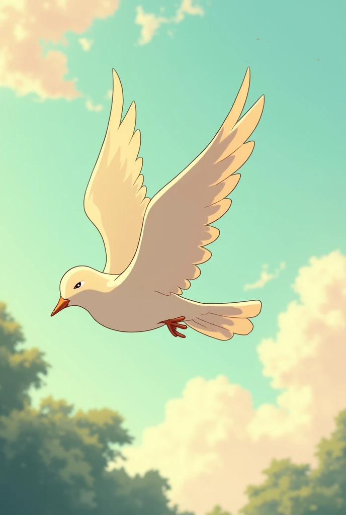 The character of the bird 。Flying comfortably 。 old American anime taste。