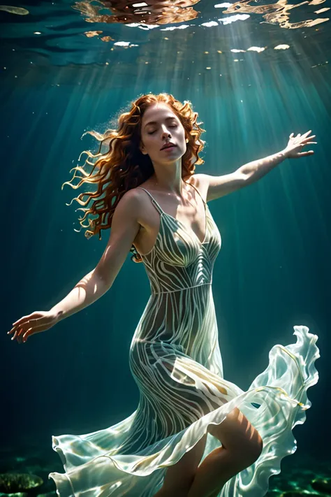 The effects of a dose of morphine represented by a woman with curly reddish brown hair, honey colored eyes, white woman in a dress sunken in the ocean
Aquatic Beings Ocean Mermaid Dress Ocean Floating Feeling
Main Theme:
Figure: A woman is submerged underw...