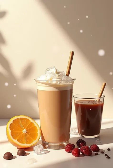 Cold drinks milk coffee,  milk red tea and chocolate  ice in plastic cup