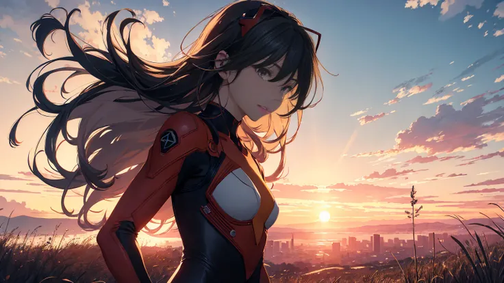  Official Art, Unity 8K Wallpapers,  super detailed, beautiful、And aesthetic ,  Masterpiece ,  best quality,  realistic , close,  dents on the skin ,  Soryu Asuka Langley,  interface headset, Bodysuit under underwear , beautiful目,  detailed face , Thin Hai...