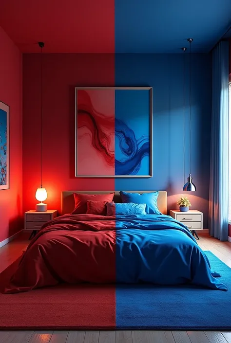 red vs blue bed room