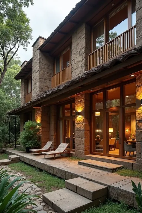 A boutique hotel in Baguio City could combine rustic elegance with local Cordilleran culture. The design would use stone, wood, and glass to blend with the natural surroundings, featuring interiors with indigenous textiles, wooden accents, and modern touch...