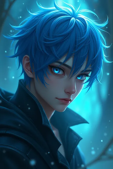 Man with blue hair