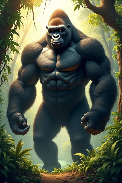 Gorilla in the jungle