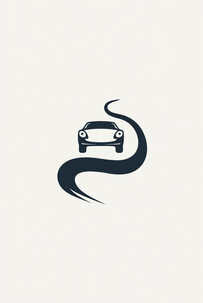 simply modern driving school logo, car silhouette, road